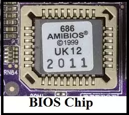 Computer Motherboard Components - BIOS Chip.
